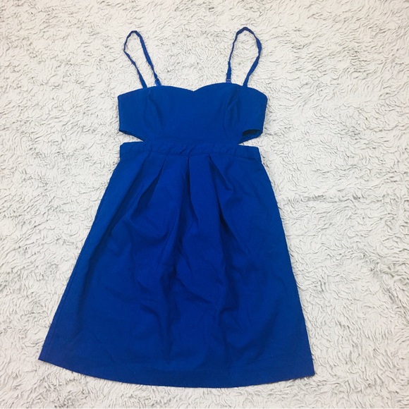 Charlotte Russe Cut Out Dress Royal Blue Straps adjustable Size Medium - Picture 1 of 12